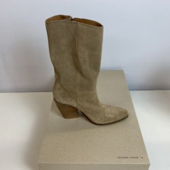 Golden Goose Candy Suede Cowboy Boots, Beige, Multiple Sizes, New w/ COA, Bag - Picture 8 of 14